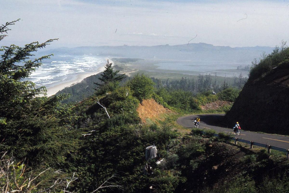Bicyclists ride the Oregon Coast along the TransAmerica Bicycle Trail in 1976, the year the route was unveiled by Missoula-based Bikecentennial. (Rich Landers / The Spokesman-Review)