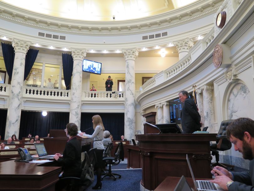 Speaker Scott Bedke presides over the Idaho House on Wednesday, March 21, 2018. (The Spokesman-Review / Betsy Z. Russell)