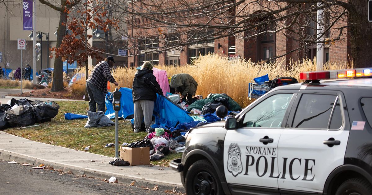 Police Clear Homeless Encampment In Front Of City Hall | The Spokesman ...