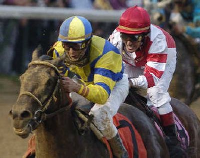 
Street Sense, left, passed Hard Spun near the end of the Kentucky Derby. 
 (Associated Press / The Spokesman-Review)