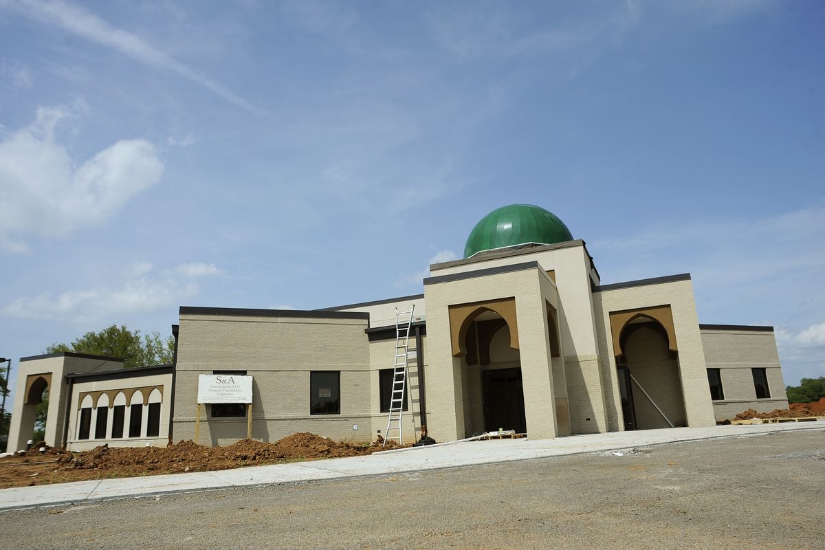 Construction continues on the Islamic Center of Murfreesboro in Murfreesboro, Tenn. Work is expected to be complete in about two weeks. (Associated Press)