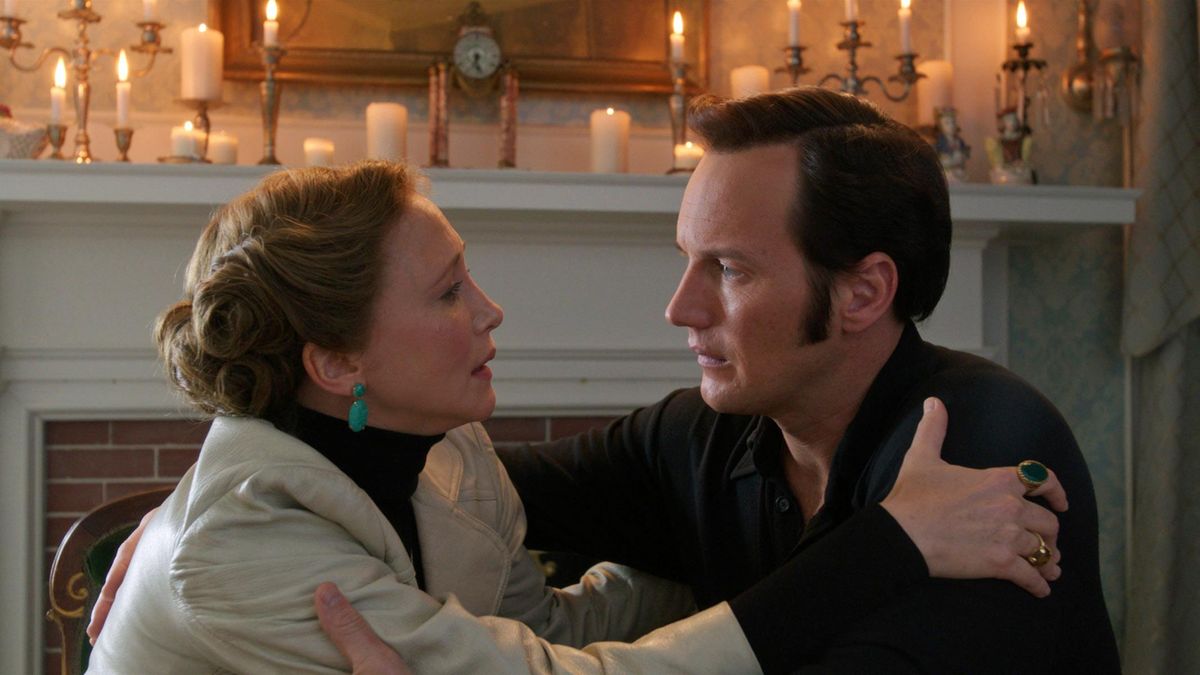Vera Farmiga, left, and Patrick Wilson in a scene from"The Conjuring 2." (AP)