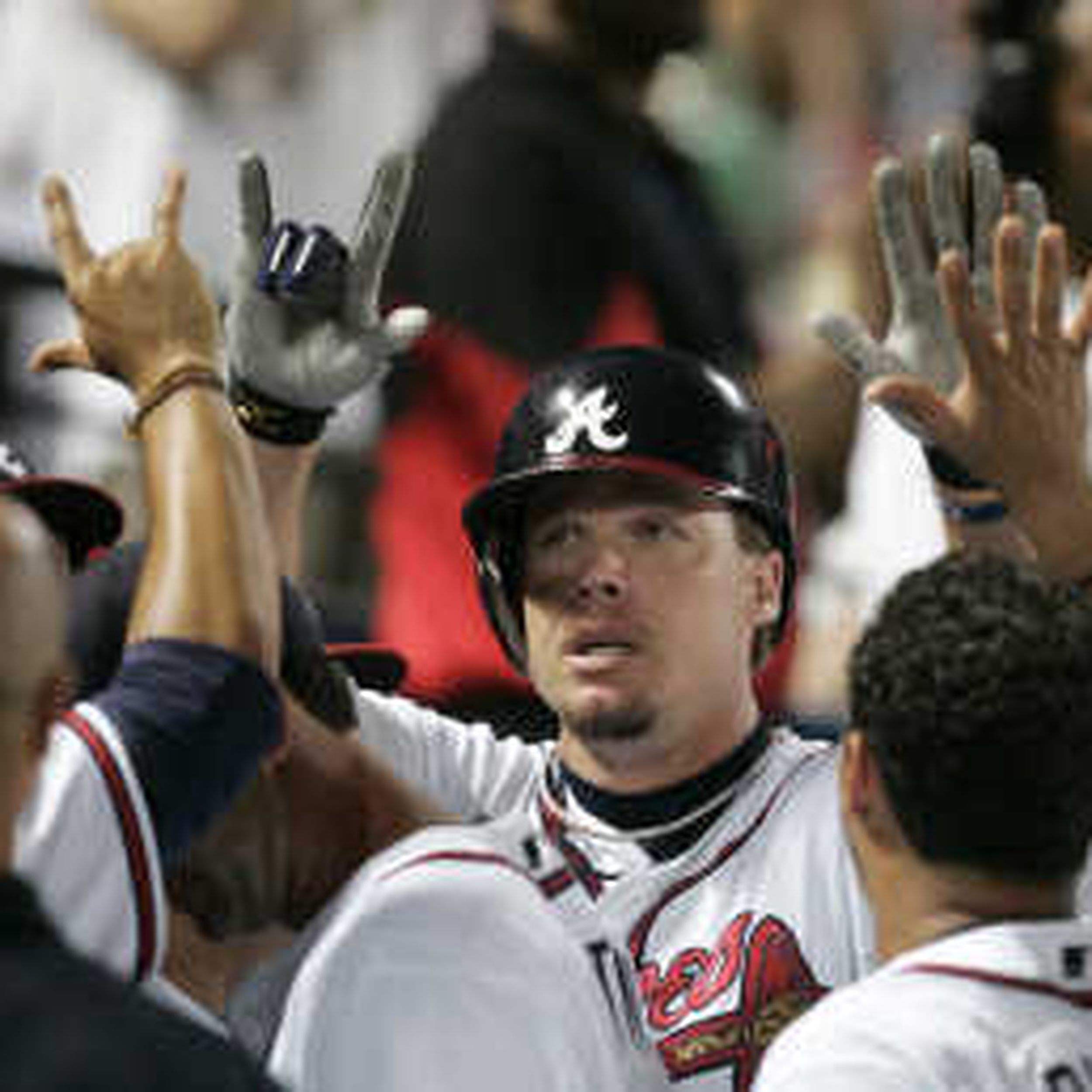 Chipper Jones hits his 400th career home run.