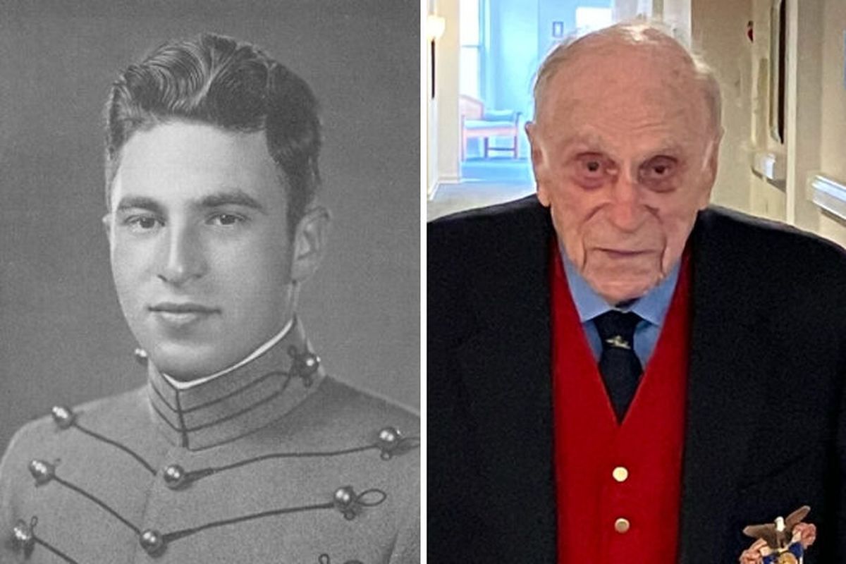 Above left: Herbert Stern at the U.S. Military Academy at West Point in 1941, the year he graduated. Above right: At 106, Stern is the oldest living West Point graduate.  (Family photo)