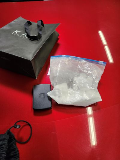 Police found cocaine in Taurean Jones’ car after the 38-year-old man was arrested on suspicion of child rape and sex trafficking charges Wednesday.  (Courtesy of Spokane Police Department)