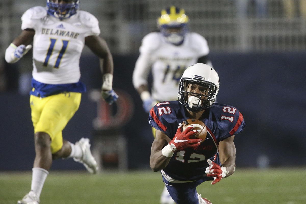Richmond WR Brian Brown, who has 1,441 yards on just 77 catches this season, is the Spiders biggest deep threat. (Daniel Sangjib Min / Associated Press)