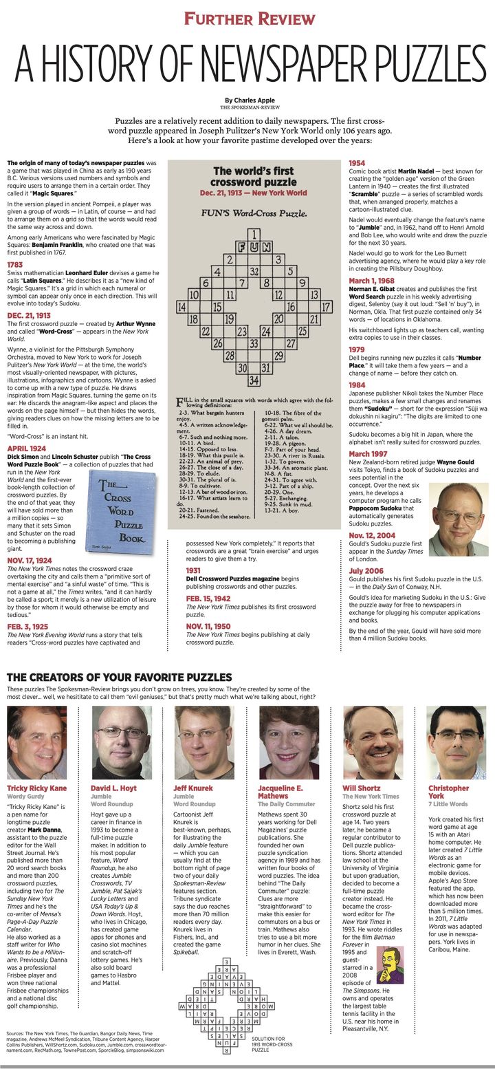 A History of Newspaper Puzzles | The Spokesman-Review