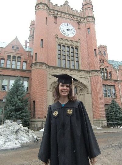 Katy Benoit is shown at her college graduation in 2010. Benoit was killed in Moscow, Idaho, on Monday.