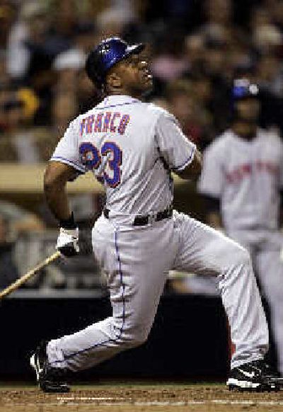 
At age 47, the New York Mets' Julio Franco showed he can still hit a homer. 
 (Associated Press / The Spokesman-Review)