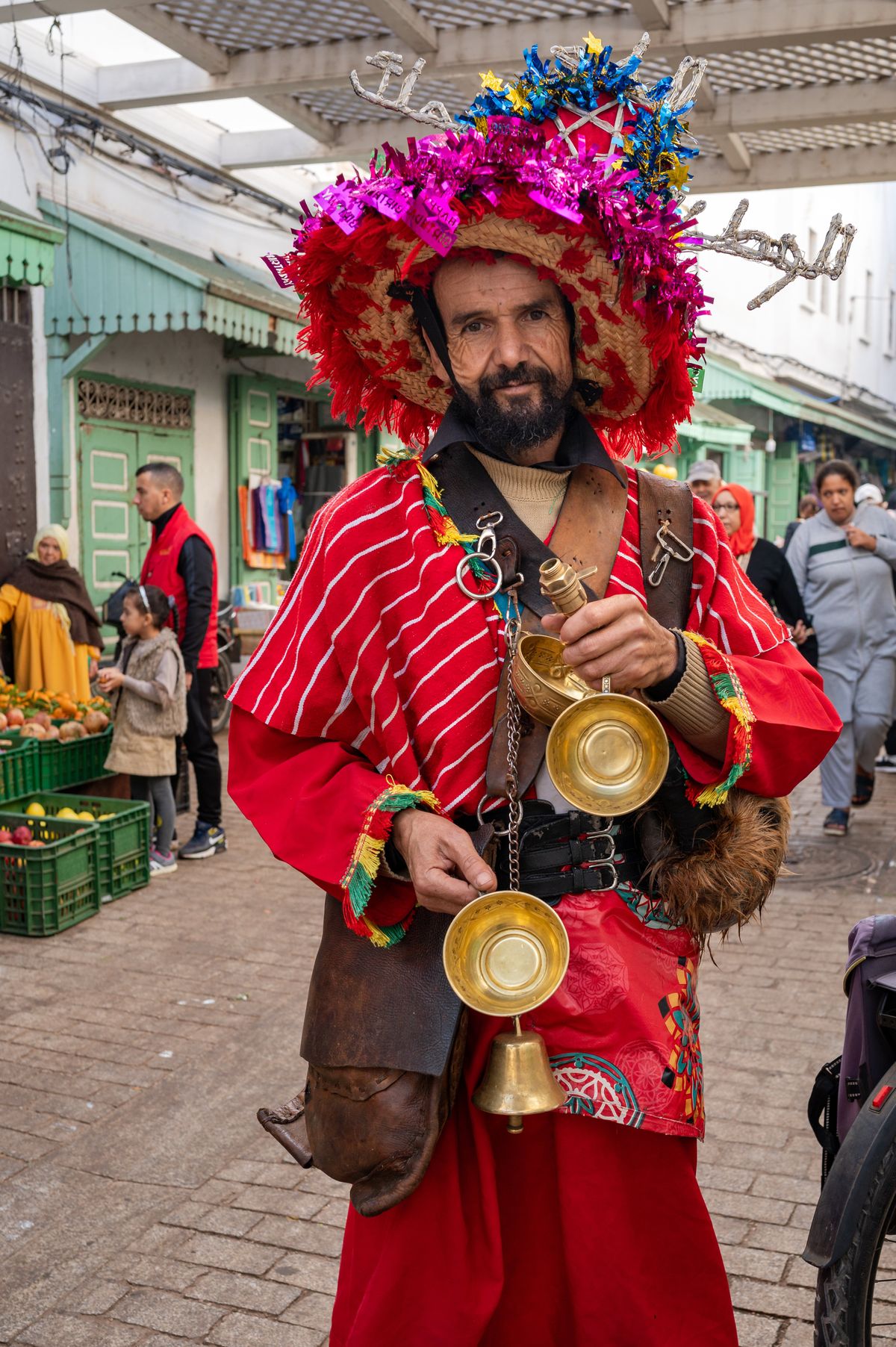 RABAT, MOROCCO – NOVEMBER 4, 2024: Portrait of L’grab, a street water vendor in the Medina of Rabat, Morocco. (Photo by Abdellah Azizi for The Washington Post)  (ABDELLAH AZIZI)