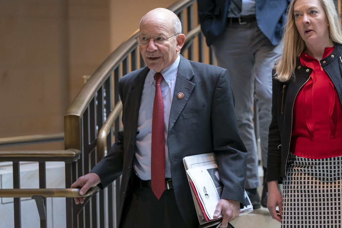 House Transportation and Infrastructure Committee Chair Peter DeFazio, D-Ore., walks to a meeting at the Capitol in Washington, Wednesday, March 27, 2019. (J. Scott Applewhite / Associated Press)