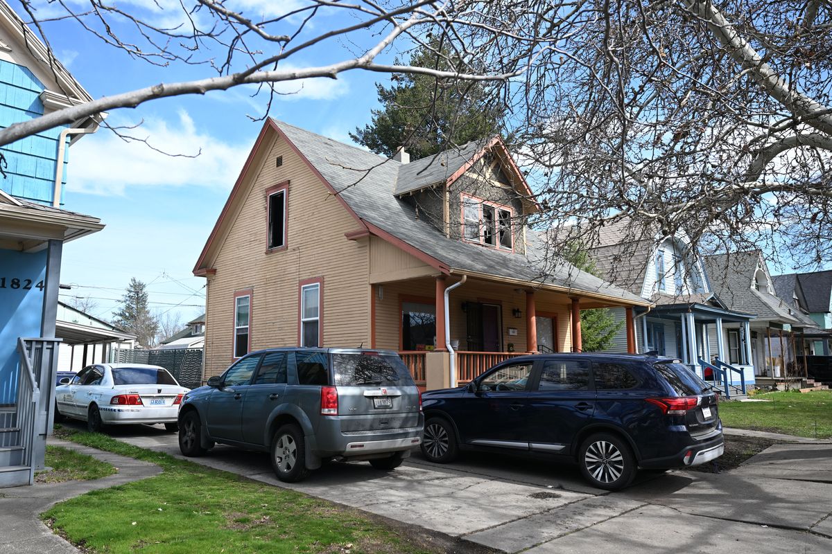 Although little is seen from the outside, some of the windows appear to be broken out after the Spokane Fire Department responded in April to a fire at 1820 W. Dean Ave. During the investigation, a witness pulled a gun and was shot by Spokane police officers, according to a news release.  (Jesse Tinsley/THE SPOKESMAN-REVIEW)