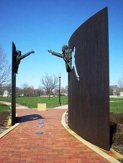 The Landmark for Peace is a memorial sculpture in Dr. Martin Luther King Jr. Park on the north side of Indianapolis. It honors the contributions of the slain leaders Martin Luther King Jr. and Robert F. Kennedy.