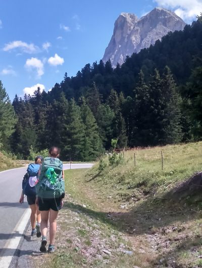 Women backpackers carry their 'peedanas' on the back of their packs as a handy, washable alternative to toilet paper when going No. 1. (Hillary Landers)