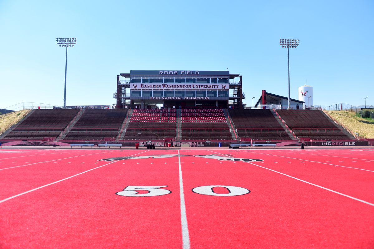 Roos Field, the football venue of Eastern Washington University Eagles, shown in 2017. Jesse Tinsley/THE SPOKESMAN-REVIEW  (JESSE TINSLEY)