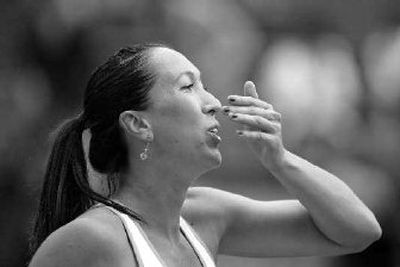 
Jelena Jankovic blows a kiss after defeating Venus Williams on Friday at Roland Garros.  
 (Associated Press / The Spokesman-Review)