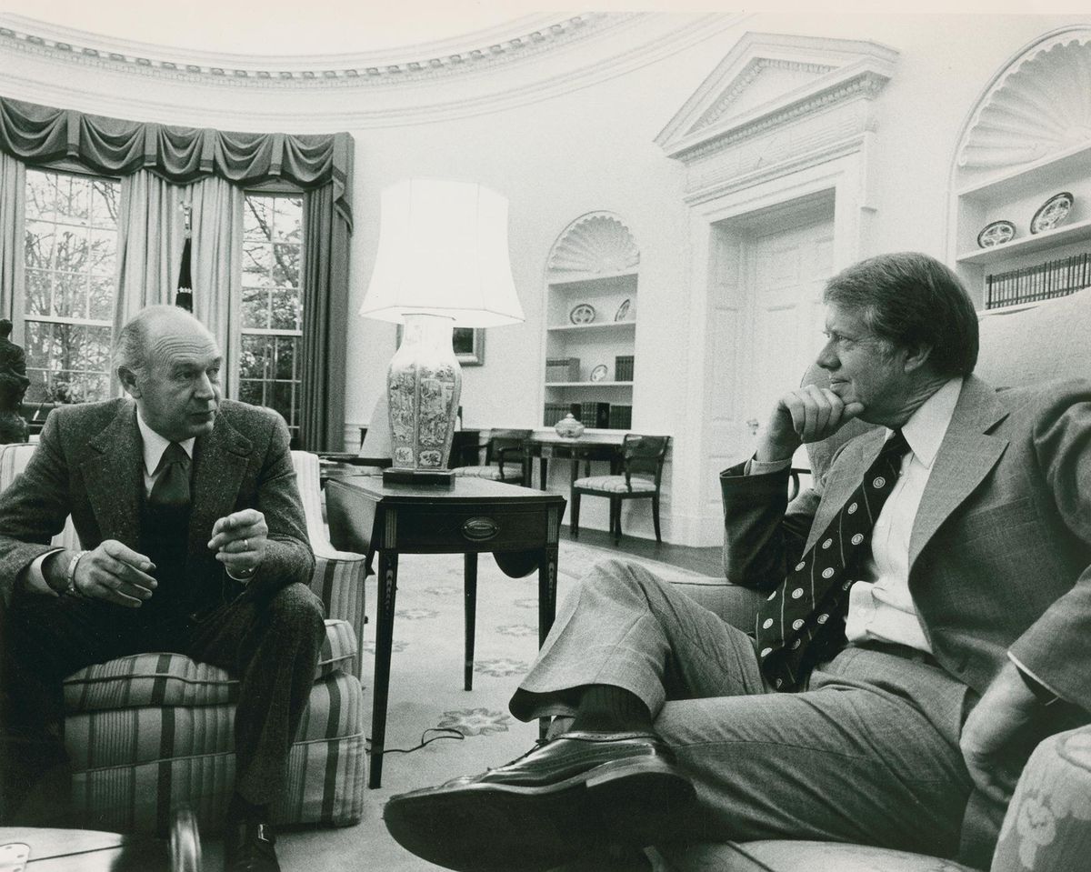 Andrus and Jimmy Carter in the White House, when Andrus was Interior secretary. (Cecil D. Andrus Papers, Special Collections and Archives, Boise State University)
