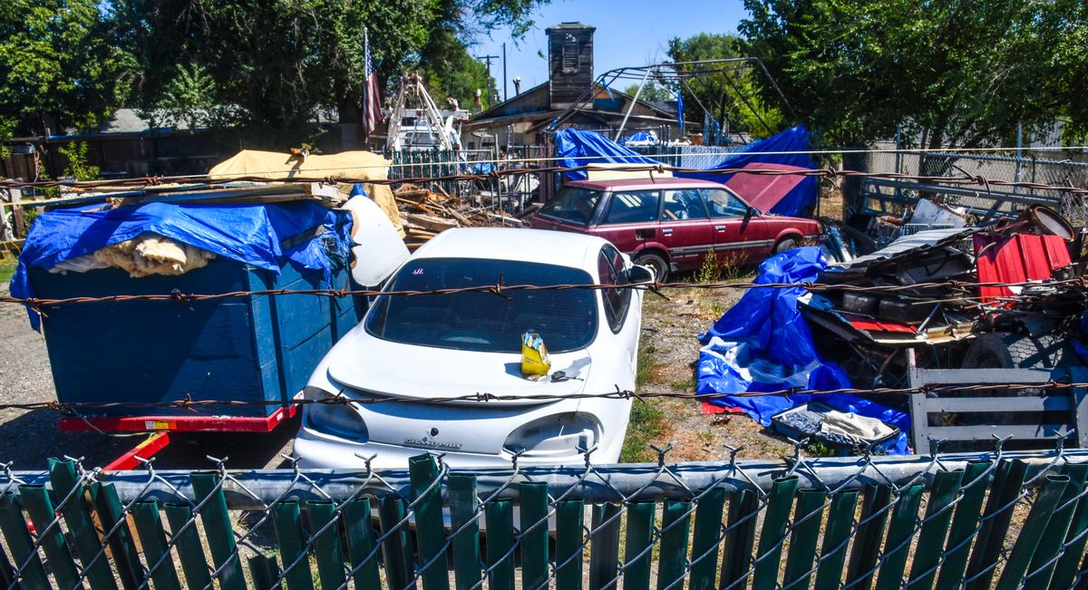 The city of Spokane Valley has deemed this residence a nuisance property and has posted orders for no one to enter or occupy the area at 4216 N. Best Road.  (Dan Pelle/THE SPOKESMAN-REVIEW)