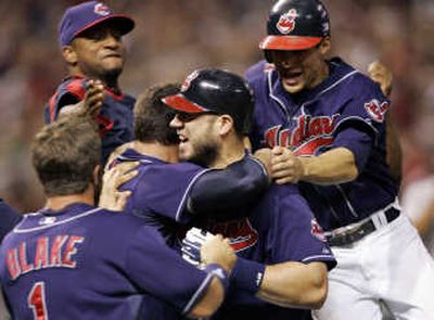 
Cleveland's Travis Hafner, center, delivered in the clutch. Associated Press
 (Associated Press / The Spokesman-Review)