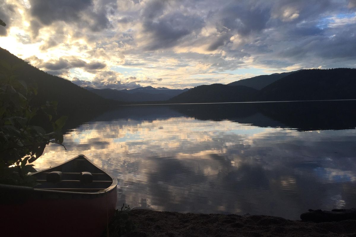 Evening falls on the canoe trip on Priest lake (Photo by Ammi Midstokke)