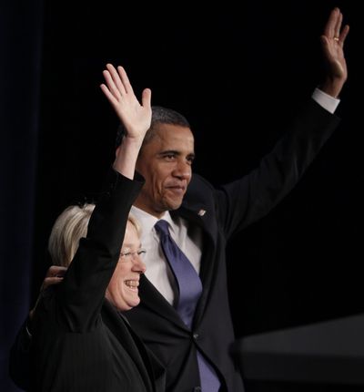 Obama praised Murray on Tuesday in Seattle.  (Associated Press)