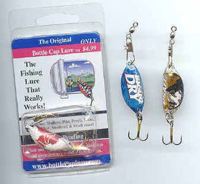 
Bottle Cap Lures are made in Canada from discarded beer bottle caps.
 (Photo courtesy of Bottle Cap Lure Co. / The Spokesman-Review)