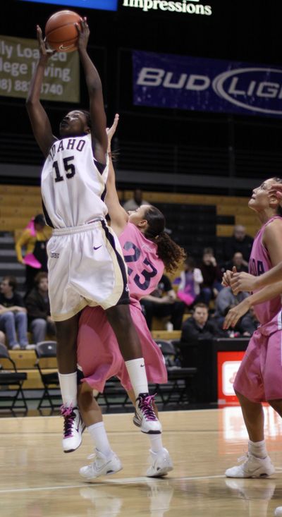 Idaho's Yinka Olurunnife is the all-time rebound leader at Idaho and the Western Athletic Conference. (Spencer Farrin / University of Idaho)