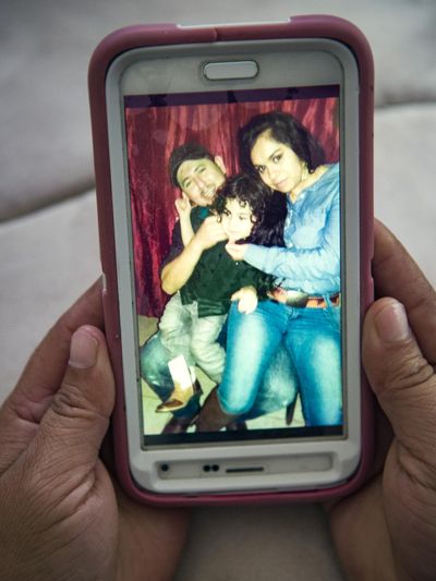 In happier times back in Franklin Park, Illinois, Manuel Argomaniz Camargo, Ana Montelongo Garcia and their son Hector, now age 3. (Colin Mulvany / The Spokesman-Review)