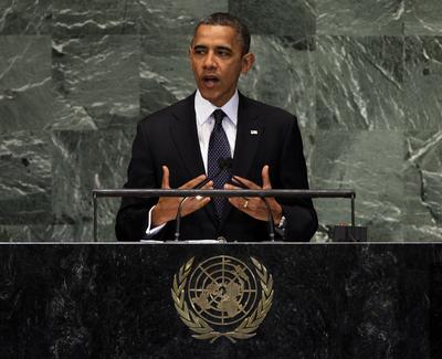 Barack Obama addresses the United Nations General Assembly. (Associated Press)