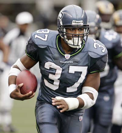 Shaun Alexander has signed a one-year deal to play for former Seahawks quarterbacks coach Jim Zorn in Washington.  (Associated Press / The Spokesman-Review)