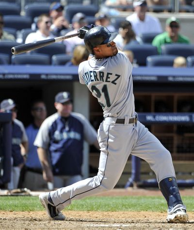 Seattle’s Franklin Gutierrez was at his best during 2009, hitting .283 with power. (Associated Press)