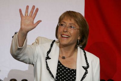 
Chile's Socialist presidential candidate Michelle Bachelet waves to supporters Thursday during her closing campaign rally in Santiago. 
 (Associated Press / The Spokesman-Review)
