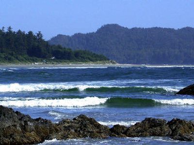 
Surf rolls in near Tofino on Vancouver Island in British Columbia, Canada. The town, which typically gets about 10 feet of rain a year, is suffering a severe water shortage. 
 (File photo courtesy of Tricia Timmermans / The Spokesman-Review)