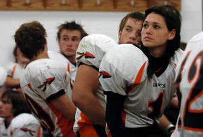 
Flathead HS wide receiver Kayla Nash listens to her coach.Associated Press
 (Associated Press / The Spokesman-Review)