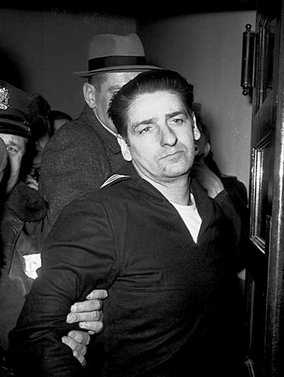 Self-confessed Boston Strangler Albert DeSalvo is shown minutes after his capture in Boston on Feb. 25, 1967. (Associated Press)
