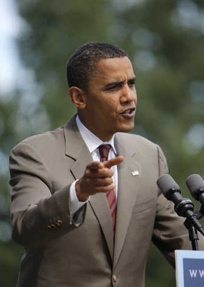 Sen. Barack Obama speaks on his Iraq policy during a news conference in Fargo, N.D.Associated Press
 (Associated Press / The Spokesman-Review)