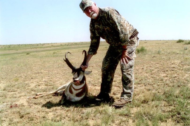 Spokane hunter Larry Carey, 74, poses with a trophy pronghorn he shot in New Mexico in summer 2012. (Courtesy)