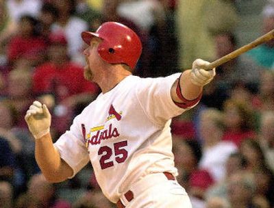 
St. Louis Cardinals' Mark McGwire is not a lock for the Hall of Fame due to questions of steroid use. 
 (Associated Press / The Spokesman-Review)