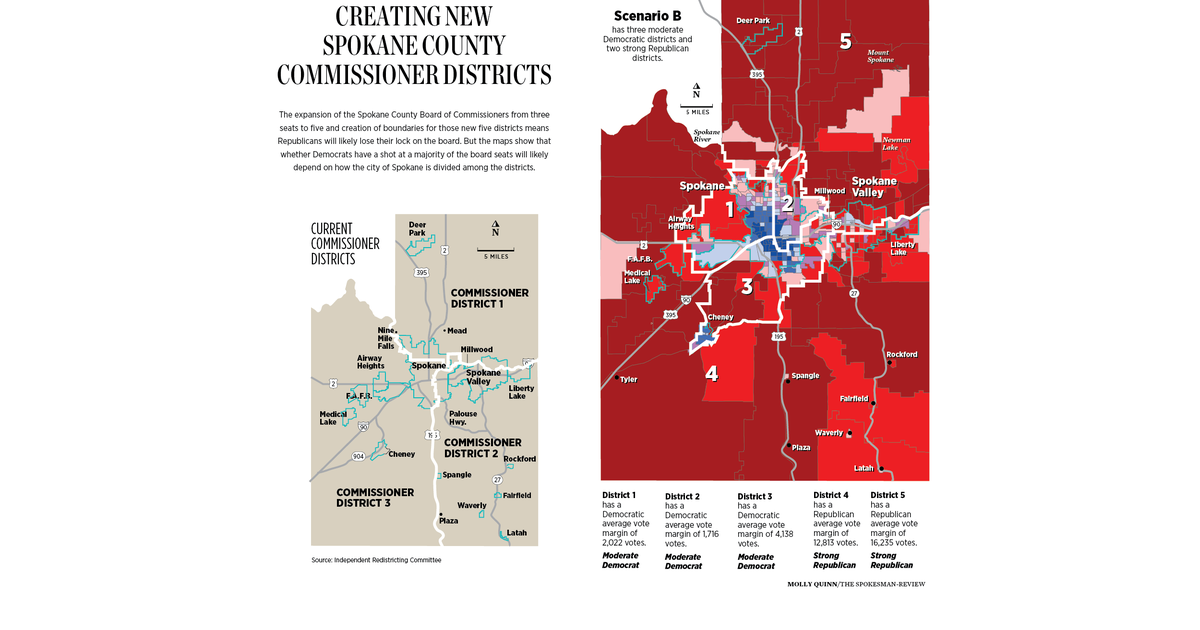 Here's How The Proposed Maps For Spokane County Commission Would Divide ...