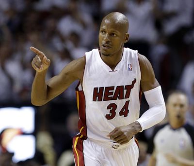 Ray Allen, who played for the Seattle Supersonics, made 2,973 3-pointers in the regular season during his career. (Lynne Sladky / Associated Press)