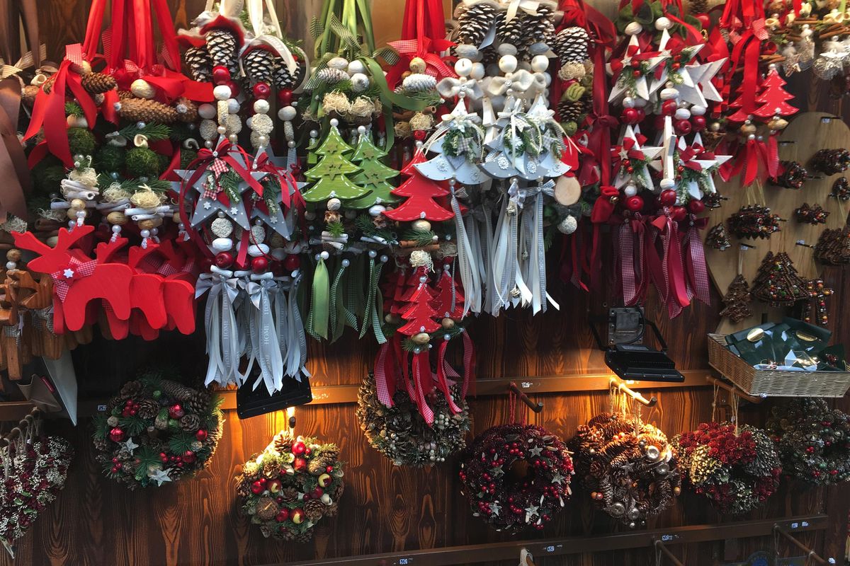 Most of the wares available in German Christmas markets are handmade, indluding these beauties in Munich on December 2, 2018. (Andrea Schnupp / Andrea Schnupp/Tribune News Service)