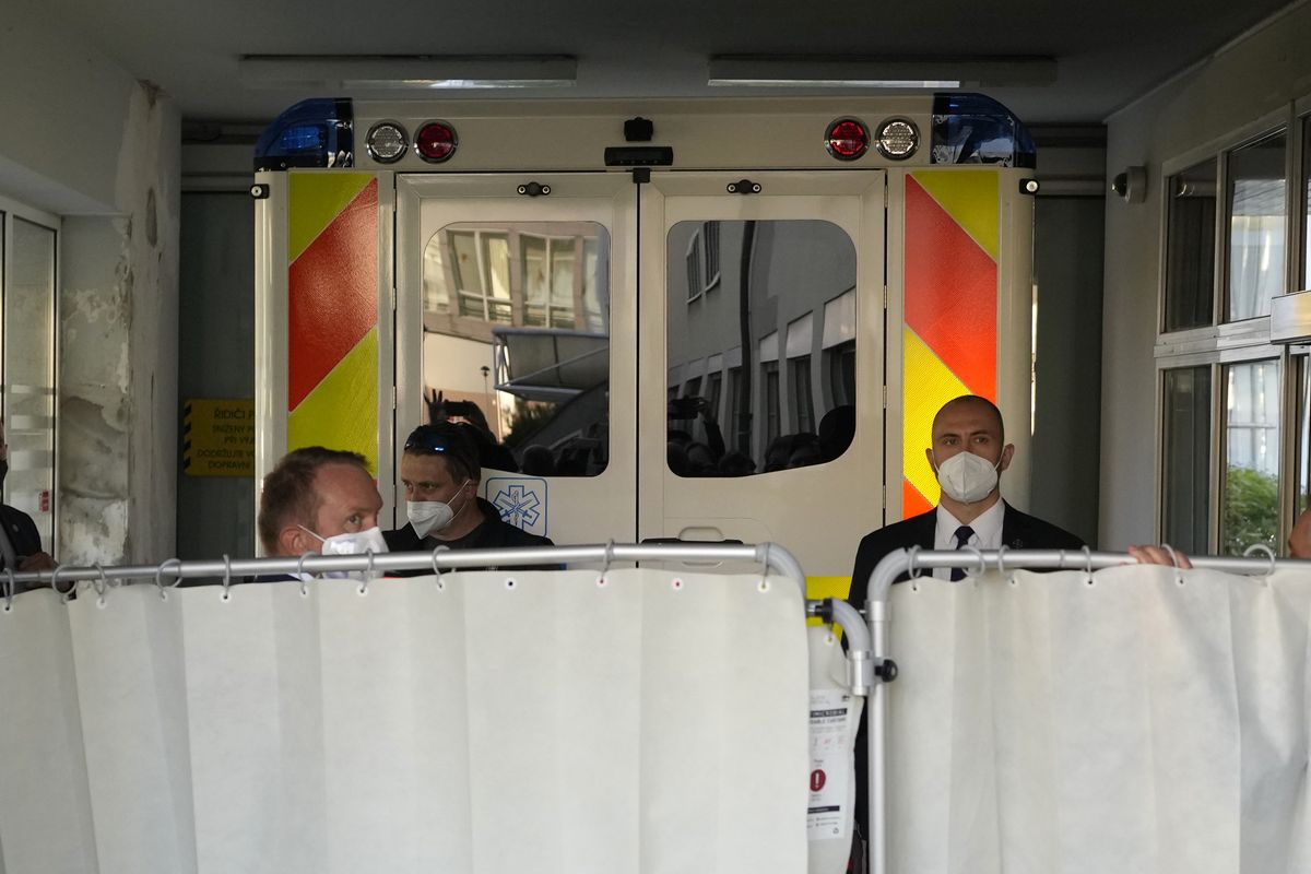 An ambulance carrying Czech Republic