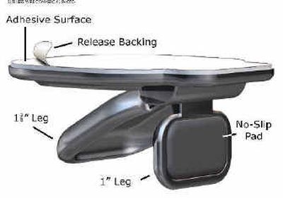 
LapWorks' peel-n-stick Laptop Legs elevate laptops one inch or 1 3/8