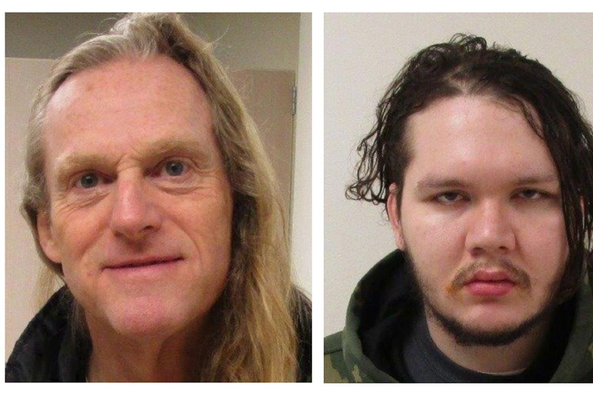 These undated photos provided by the Lakewood Police Department shows Mark Alexander Adams, left, and Anthony Garver. Adams and Garver, described as dangerous, have escaped from Western State Hospital, a psychiatric facility, in Pierce County, south of Tacoma, Wednesday, April 6, 2016. (Lakewood Police Department, via AP / AP)