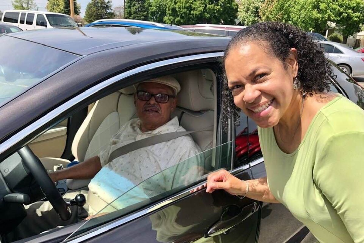 Faith Washington and her father, William Farrington, who made a cross-country trip to move to Spokane.  (Courtesy)