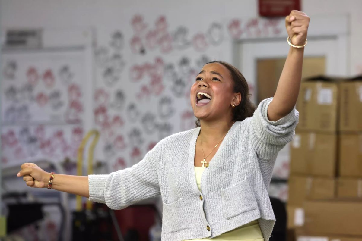 Eliot Arts student Jolie Simmons, who plays Princess Fiona, practices one of her songs earlier this month at McKinley middle school in Pasadena, Calif. (Genaro Molina/Los Angeles Times)
