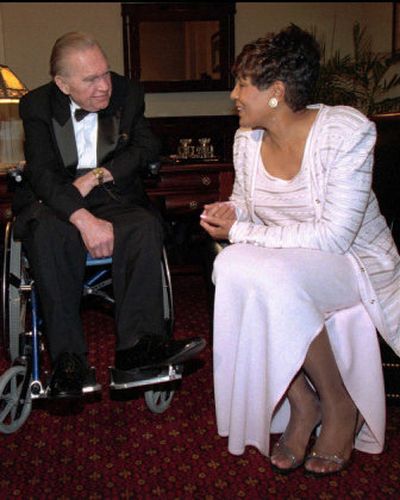 
Former Alabama Gov. George Wallace meets with Vivian Malone Jones before she receives the Lurleen B. Wallace Award of Courage in this Oct. 10, 1996, file photo. 
 (Associated Press / The Spokesman-Review)