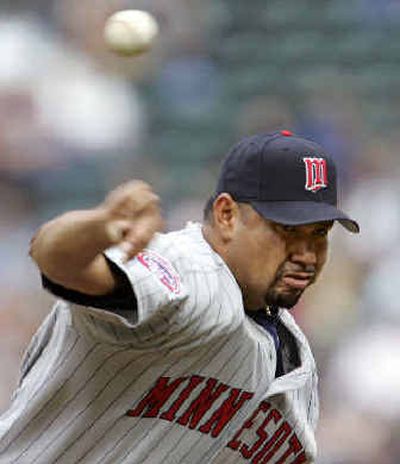 
Minnesota pitcher Carlos Silva gave up nine hits but just one run Wednesday.
 (Associated Press / The Spokesman-Review)