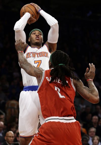 Carmelo Anthony is averaging 43.7 points in his last three games. (Associated Press)