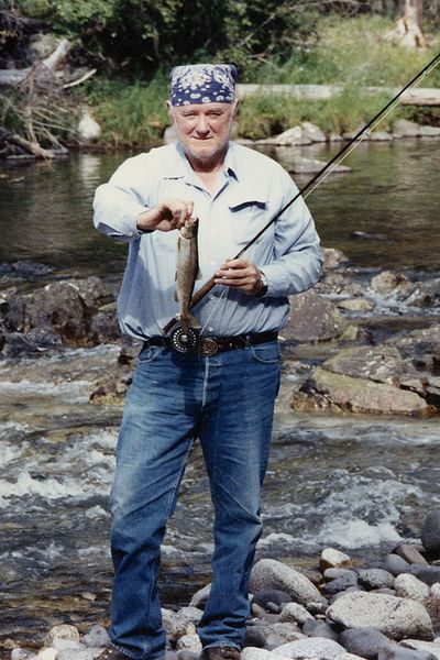 Jack Thomas in September 1992 on the Minam River, Eagle Cap Wilderness. (Photo courtesy of Boone and Crockett Club)